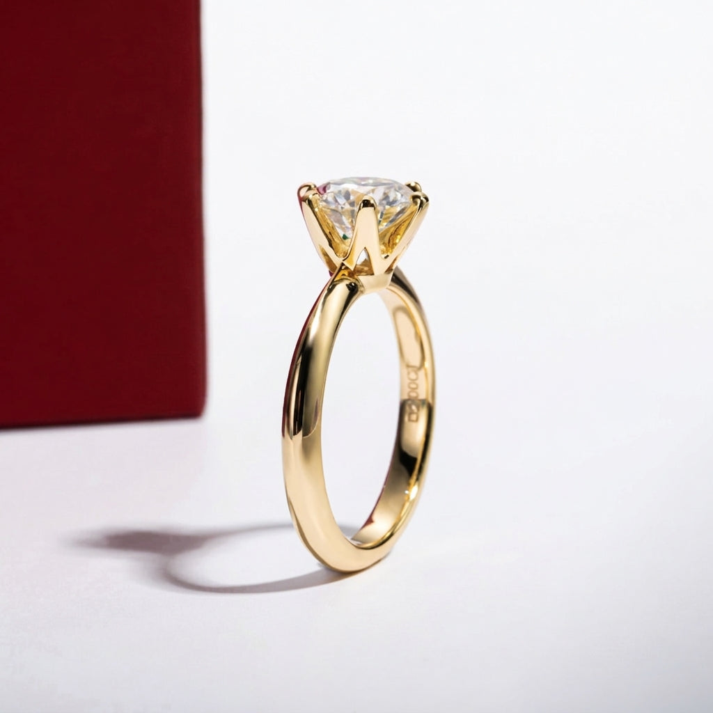 Selena Gold Moissanite Solitaire Ring