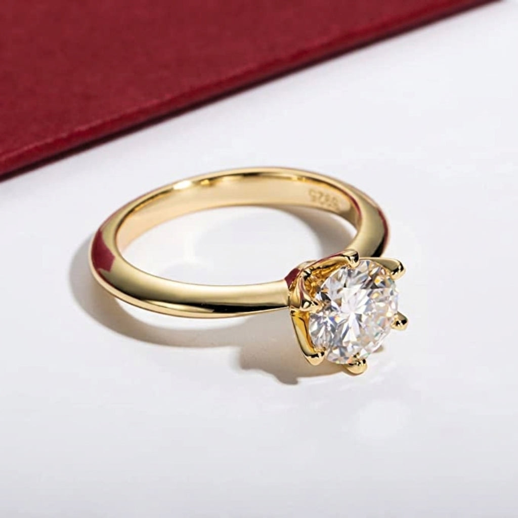 Selena Gold Moissanite Solitaire Ring