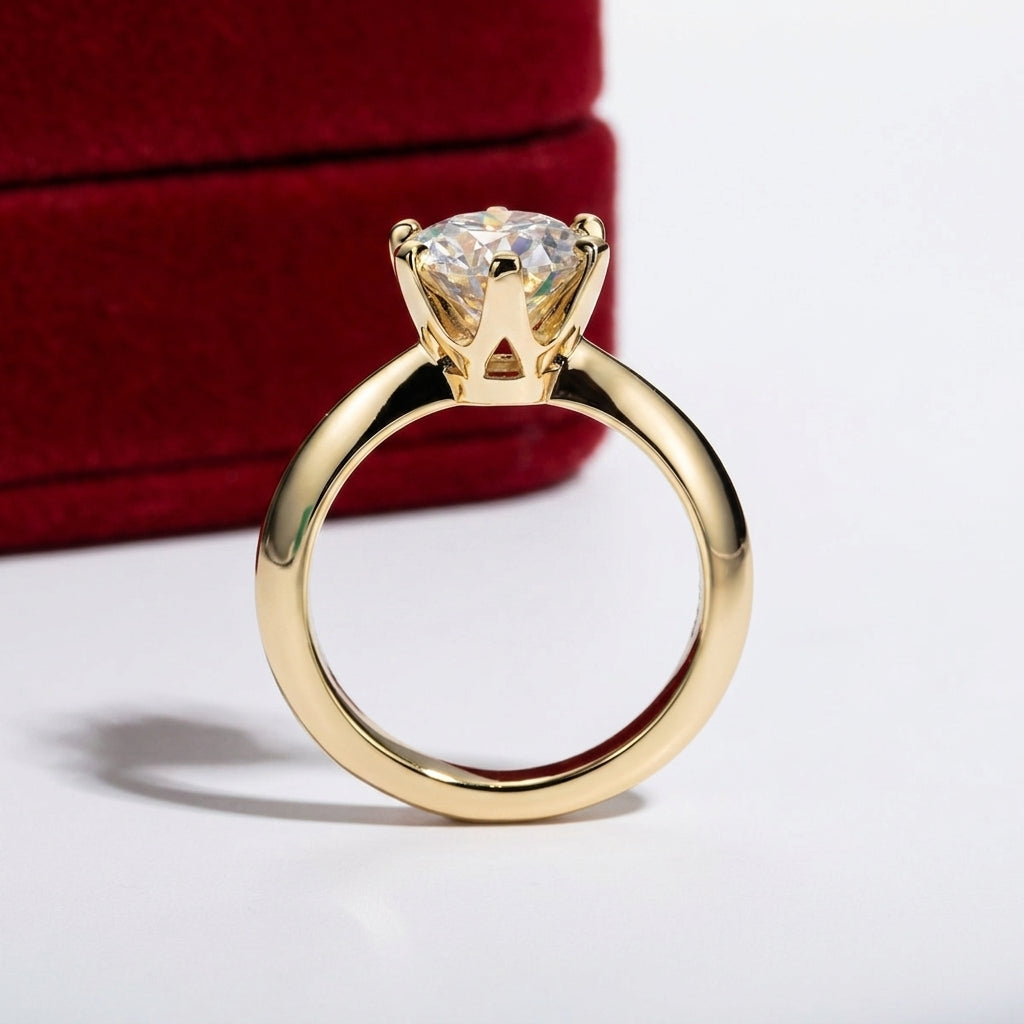 Selena Gold Moissanite Solitaire Ring