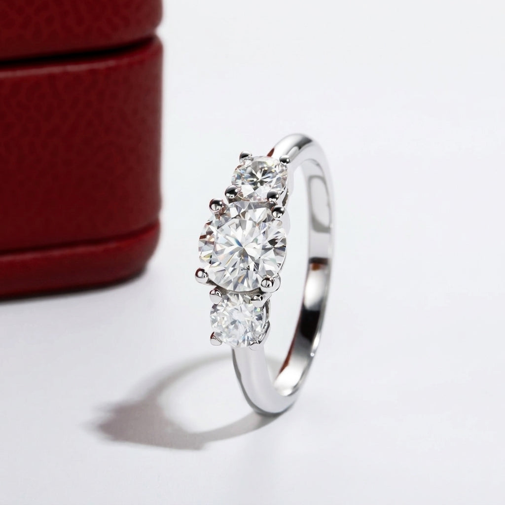 Trio Moissanite Ring