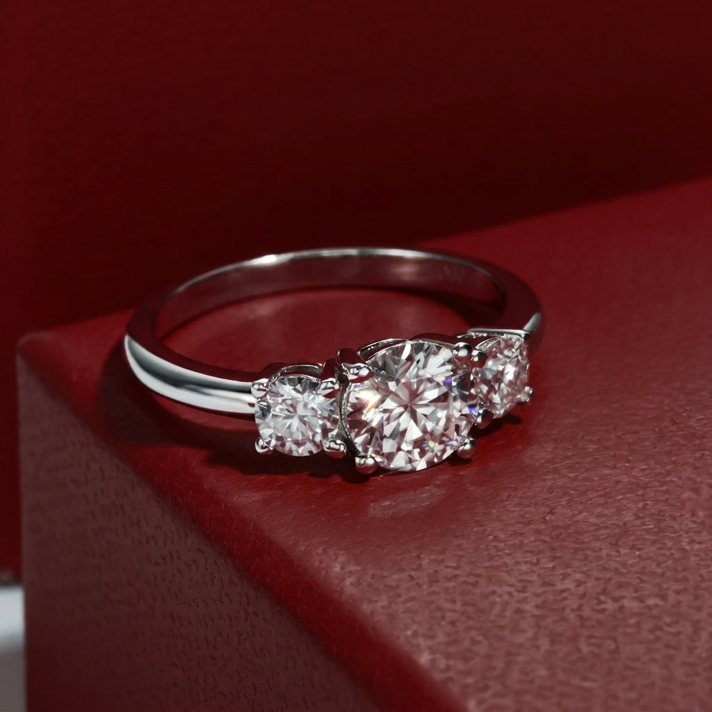 Trio Moissanite Ring