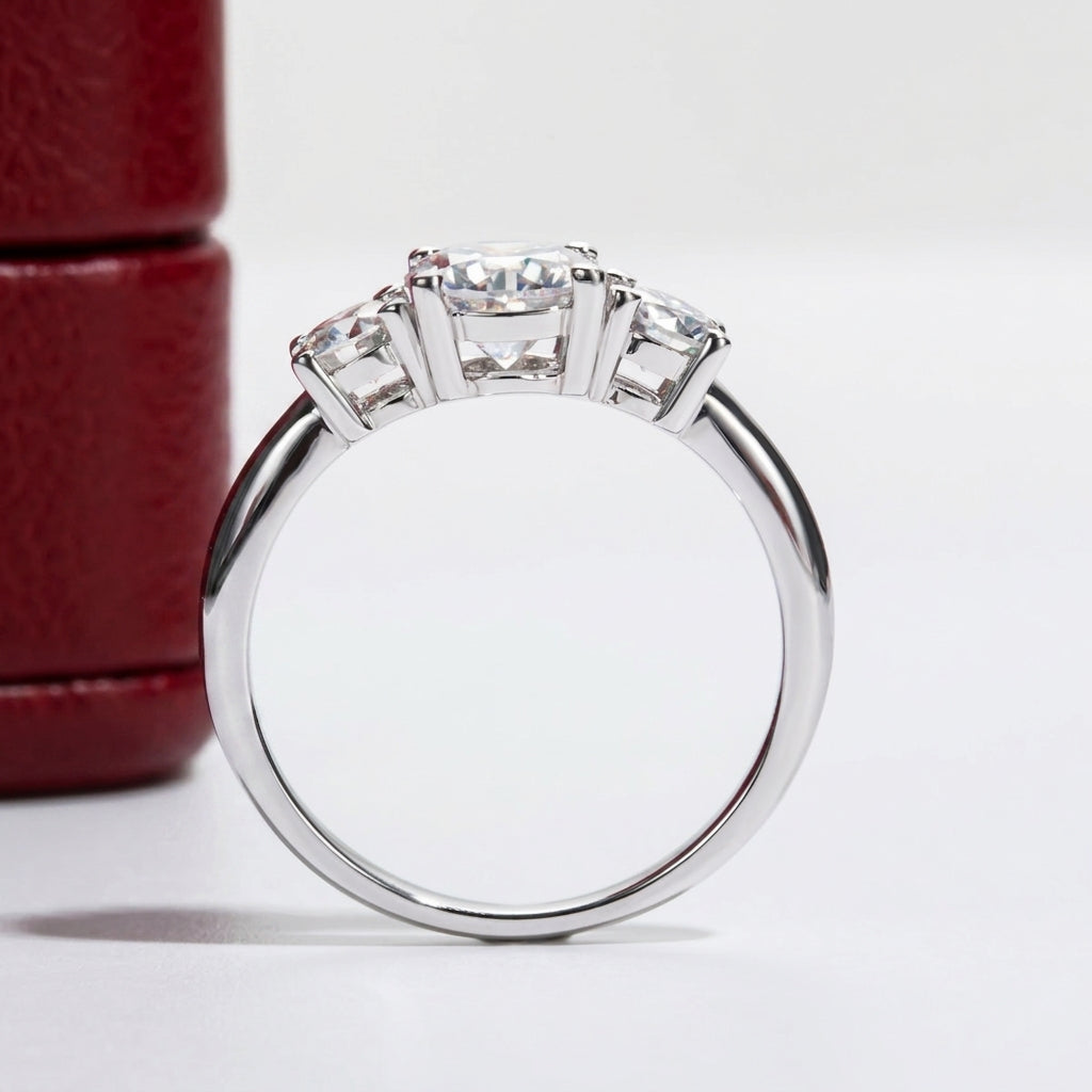 Trio Moissanite Ring