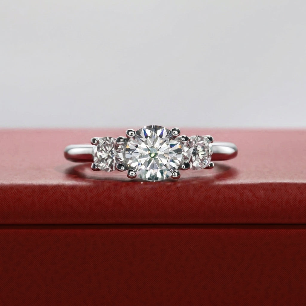 Trio Moissanite Ring