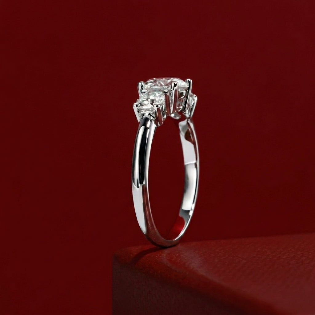 Trio Moissanite Ring