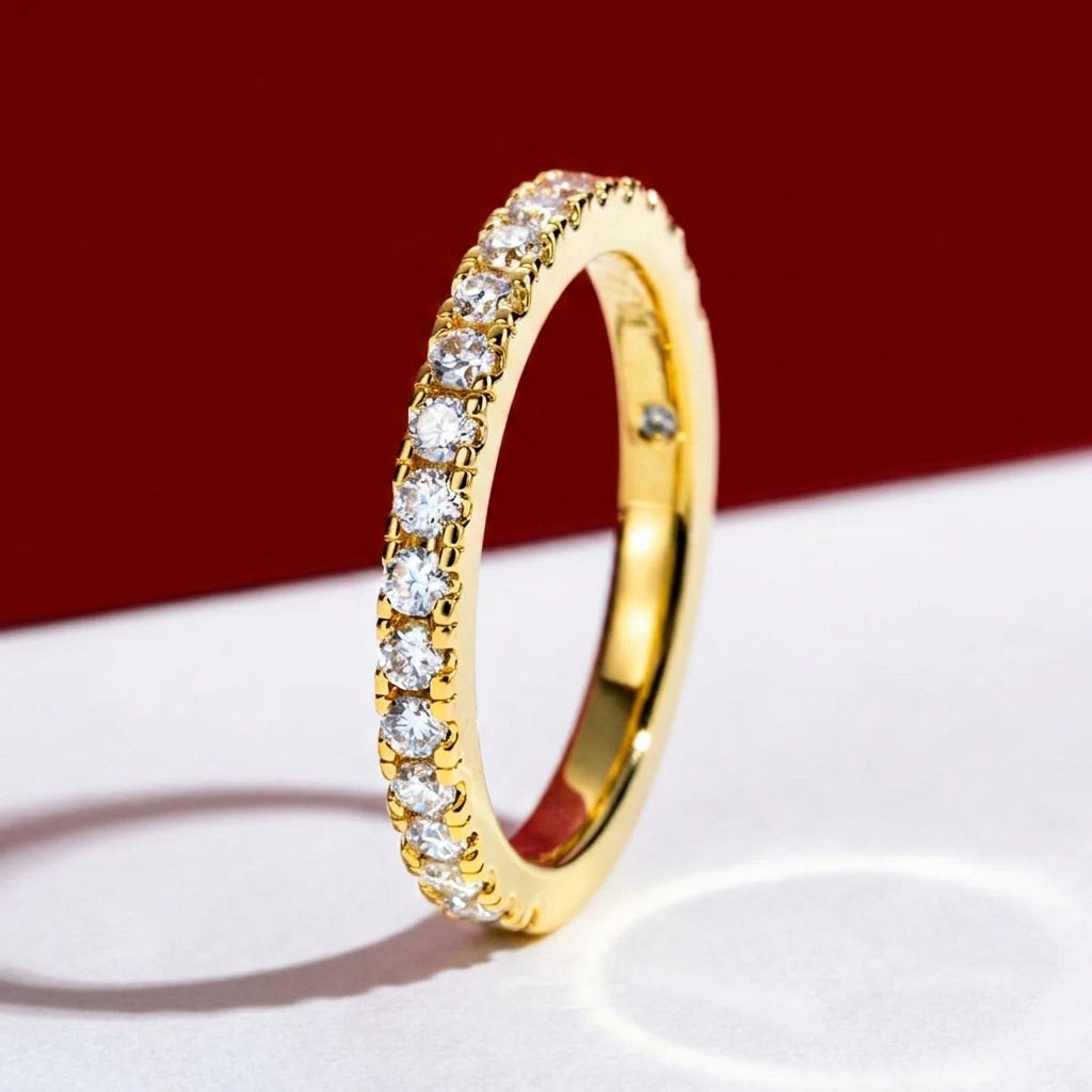 Aura Demi Moissanite Gold Half Eternity Band