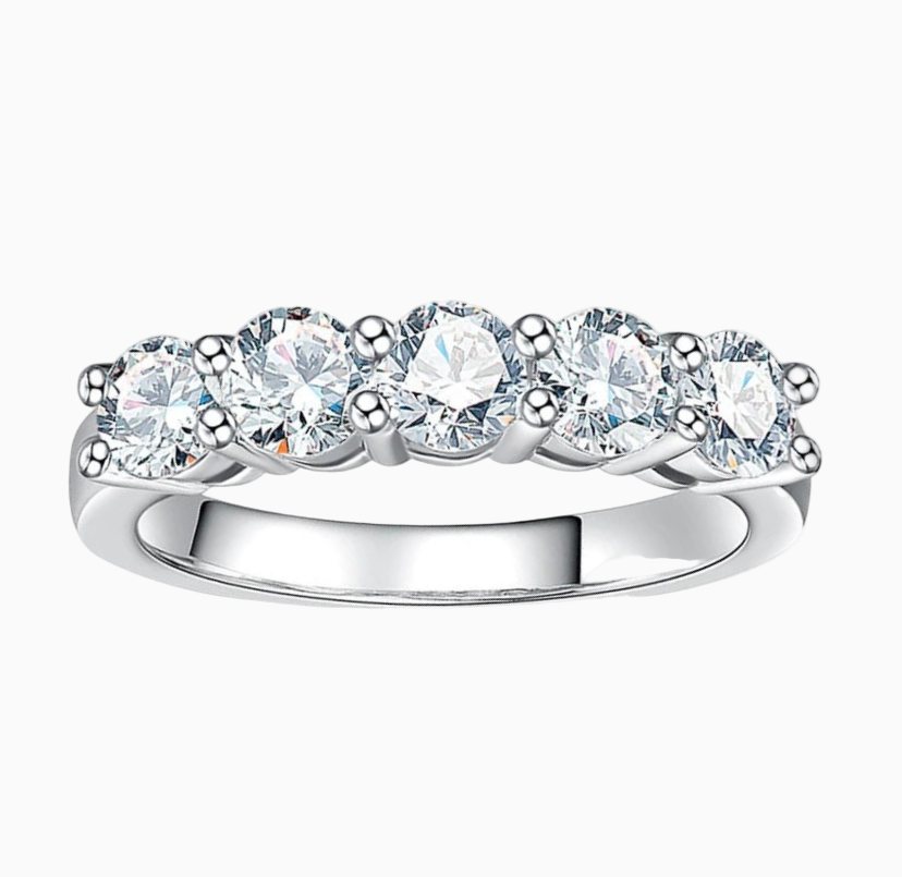 Cent Cinquante Moissanite Half Eternity Band