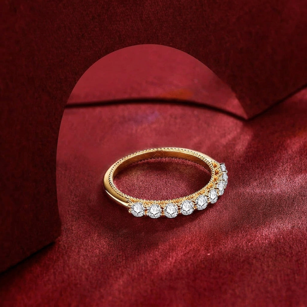 Dorée Moissanite 18k Gold Half Eternity Band