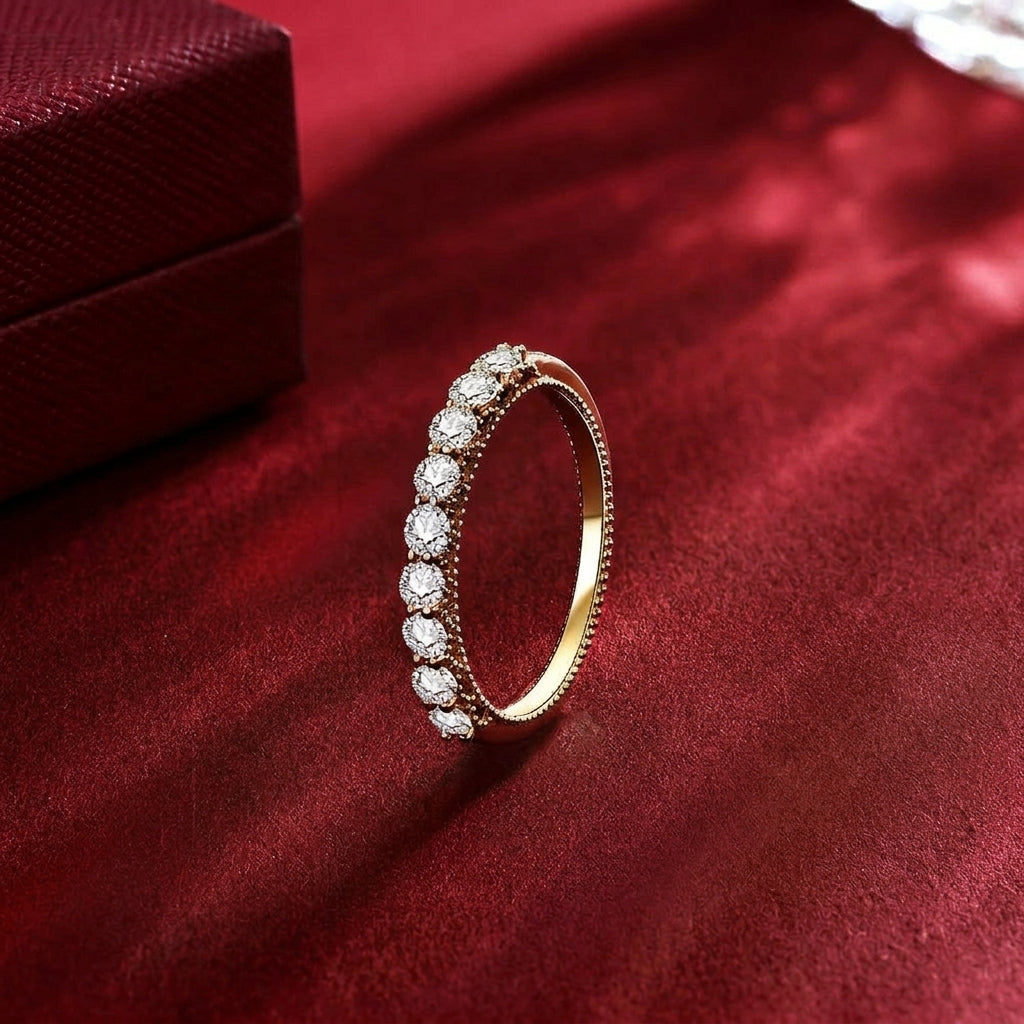 Dorée Moissanite 18k Gold Half Eternity Band