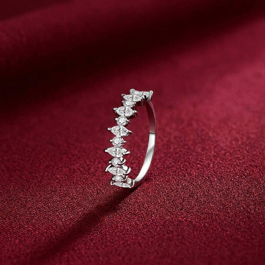 Demi Moissanite Half Eternity Band