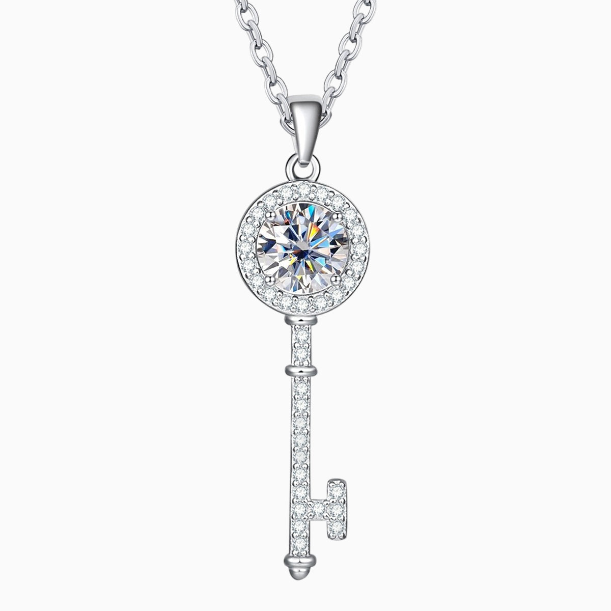 Key Moissanite Necklace
