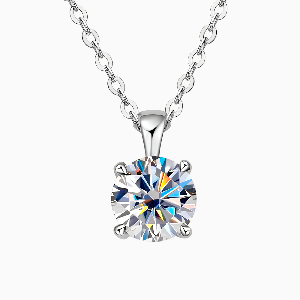 4 Claw Moissanite Brilliant Necklace