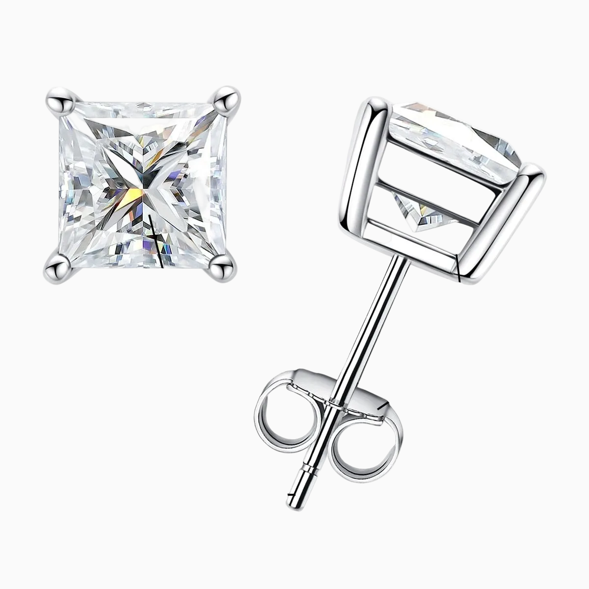 Princesse Or 10k Moissanite Earrings