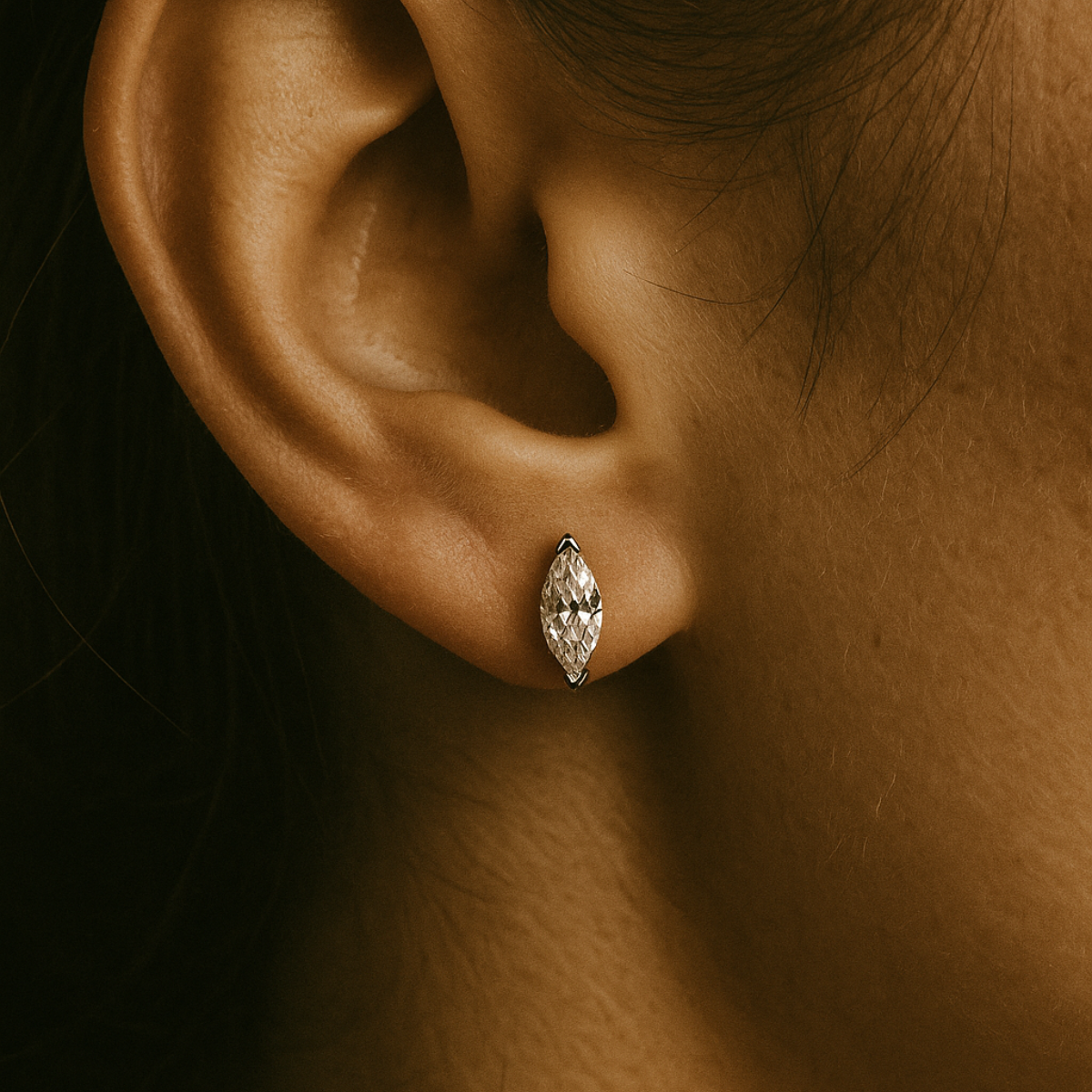 Navette Moissanite Earrings