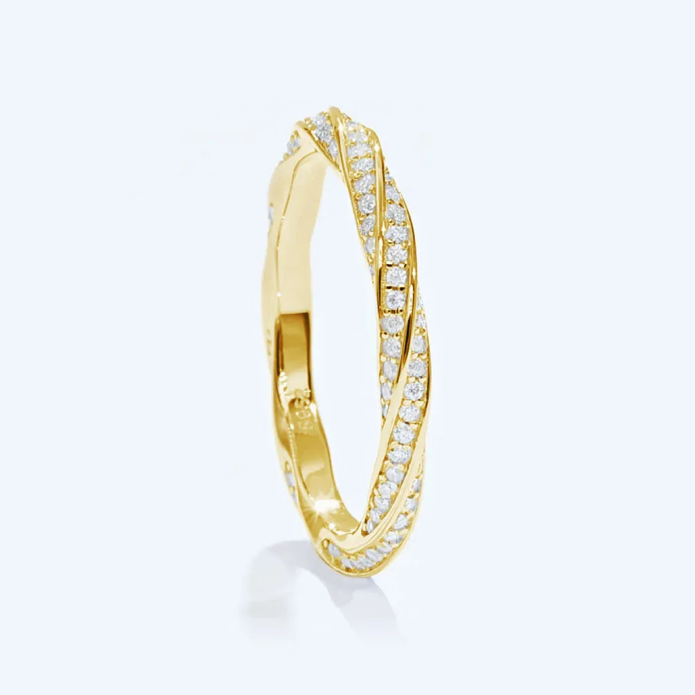 Braided Wedding Ring 200 Points 18k Gold Plated Silver