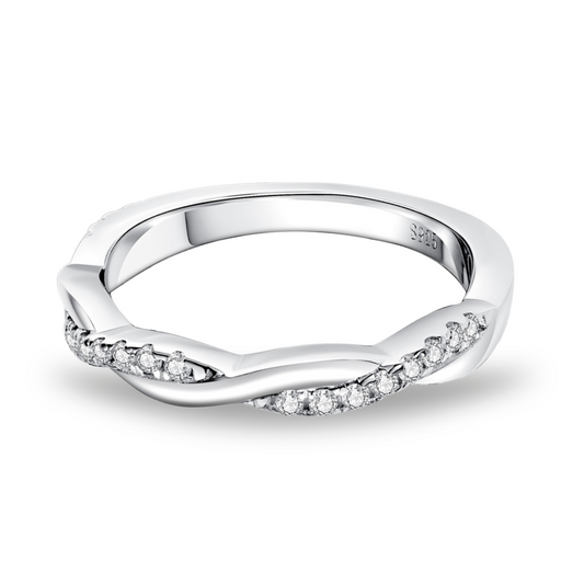 Half Cross Moissanite Wedding Ring