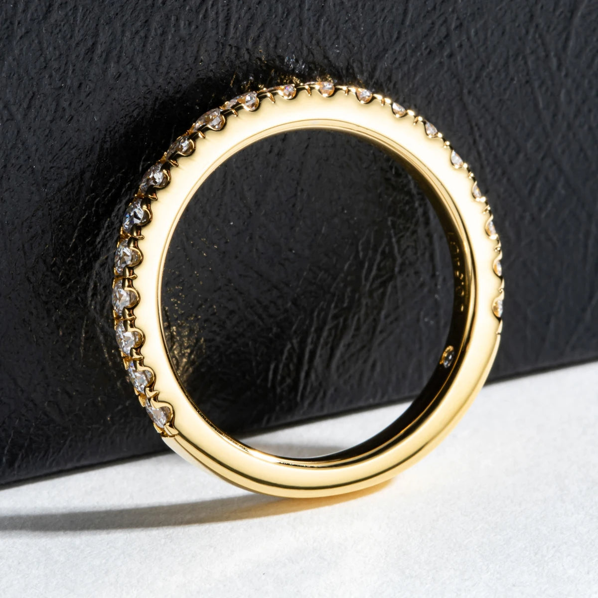 Aura Half Wedding Ring with 20 Moissanite Points in Gold Plated Silver