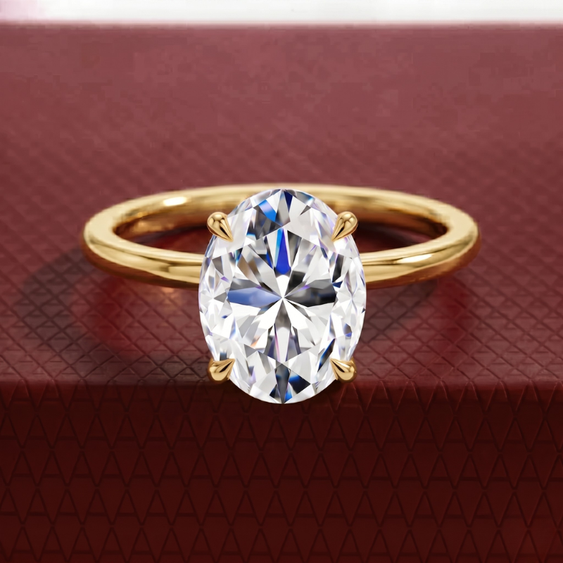 Amour Oval Moissanite Solitaire Ring