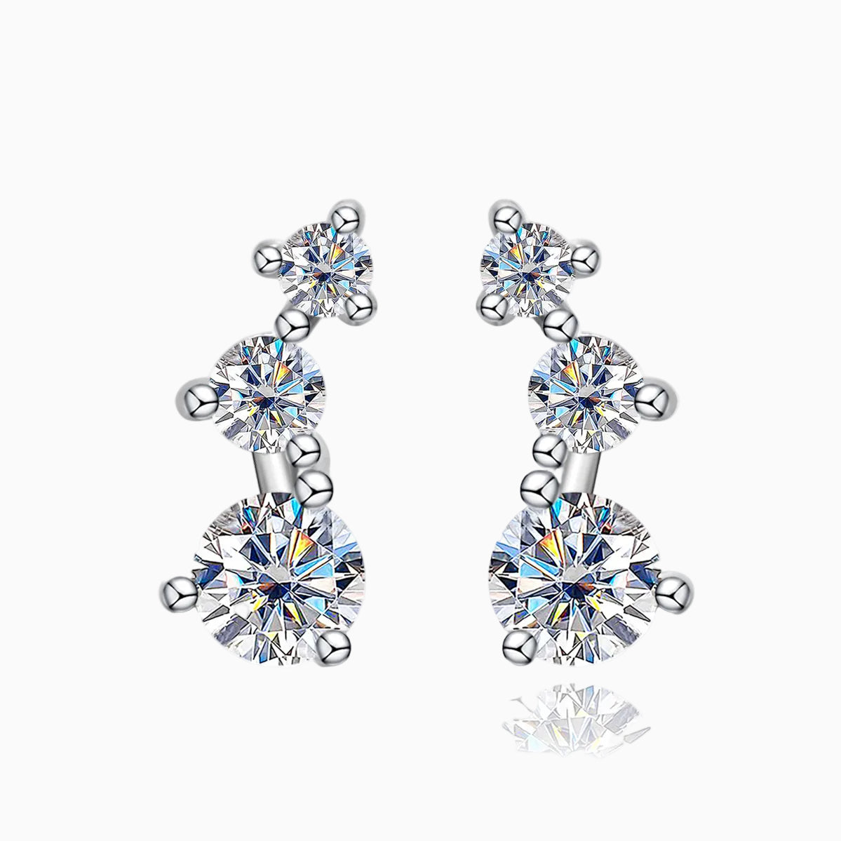 Trio Dégradé Moissanite Earrings