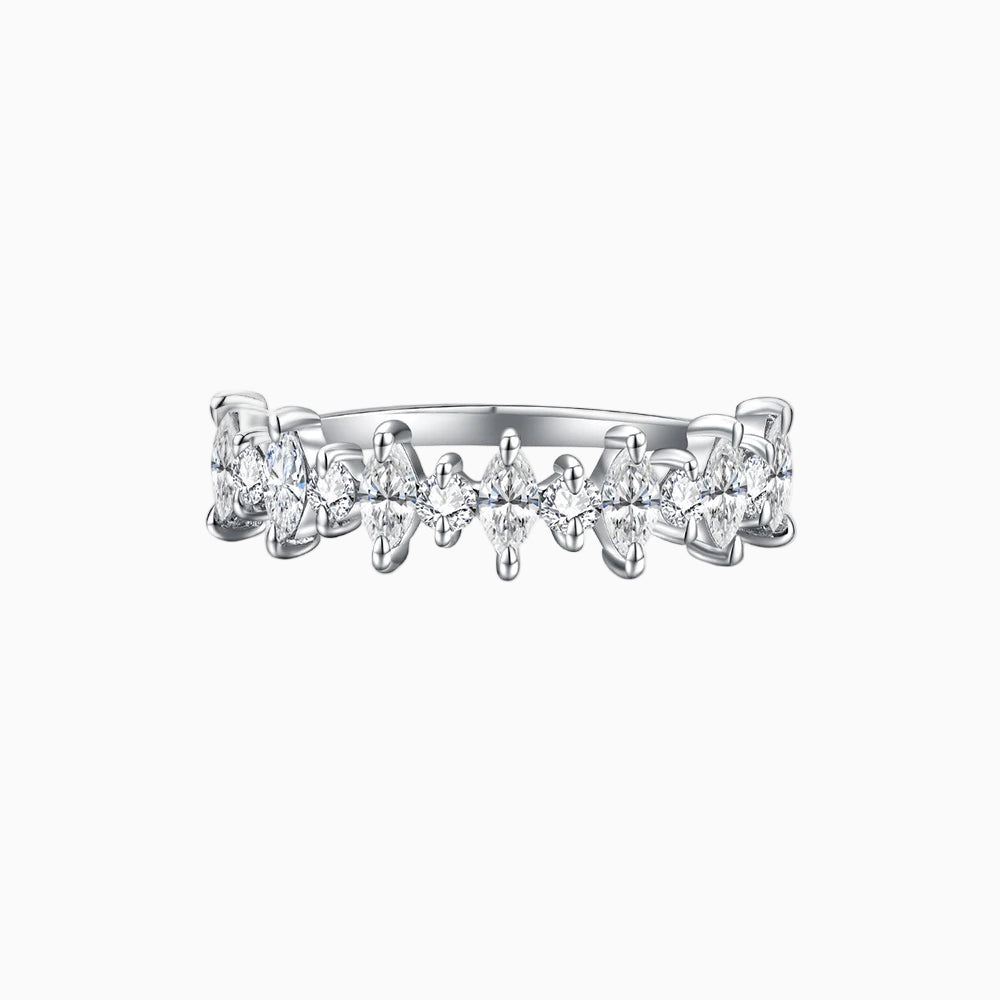 Demi Moissanite Half Eternity Band