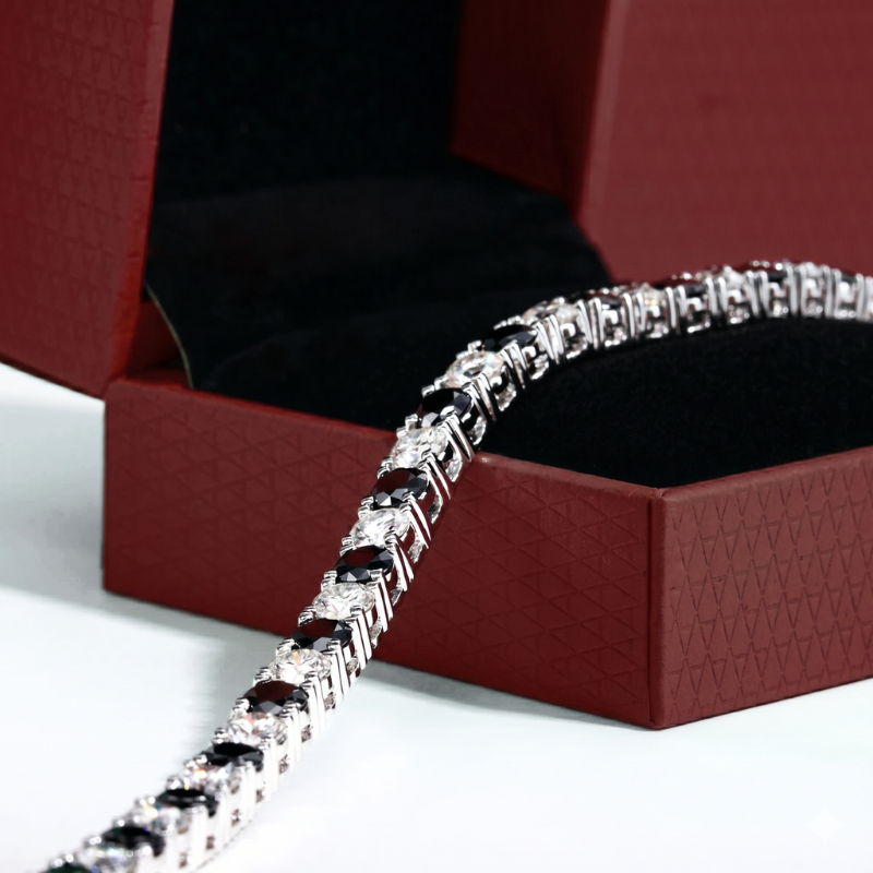 Riviera Noir & Blanc Moissanite Bracelet