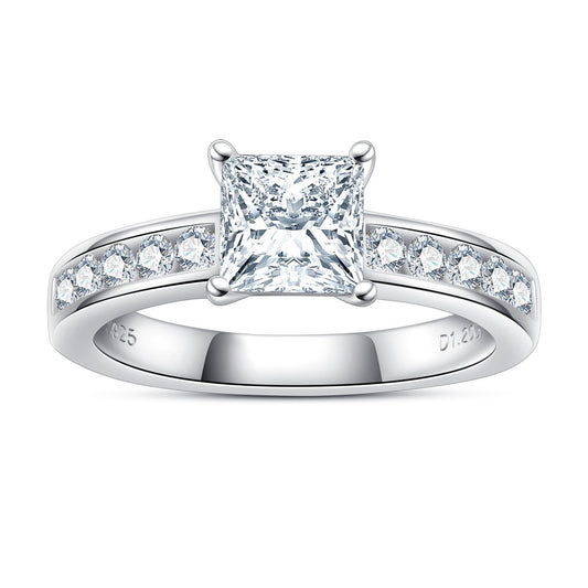 Princess Moissanite Promise Ring 