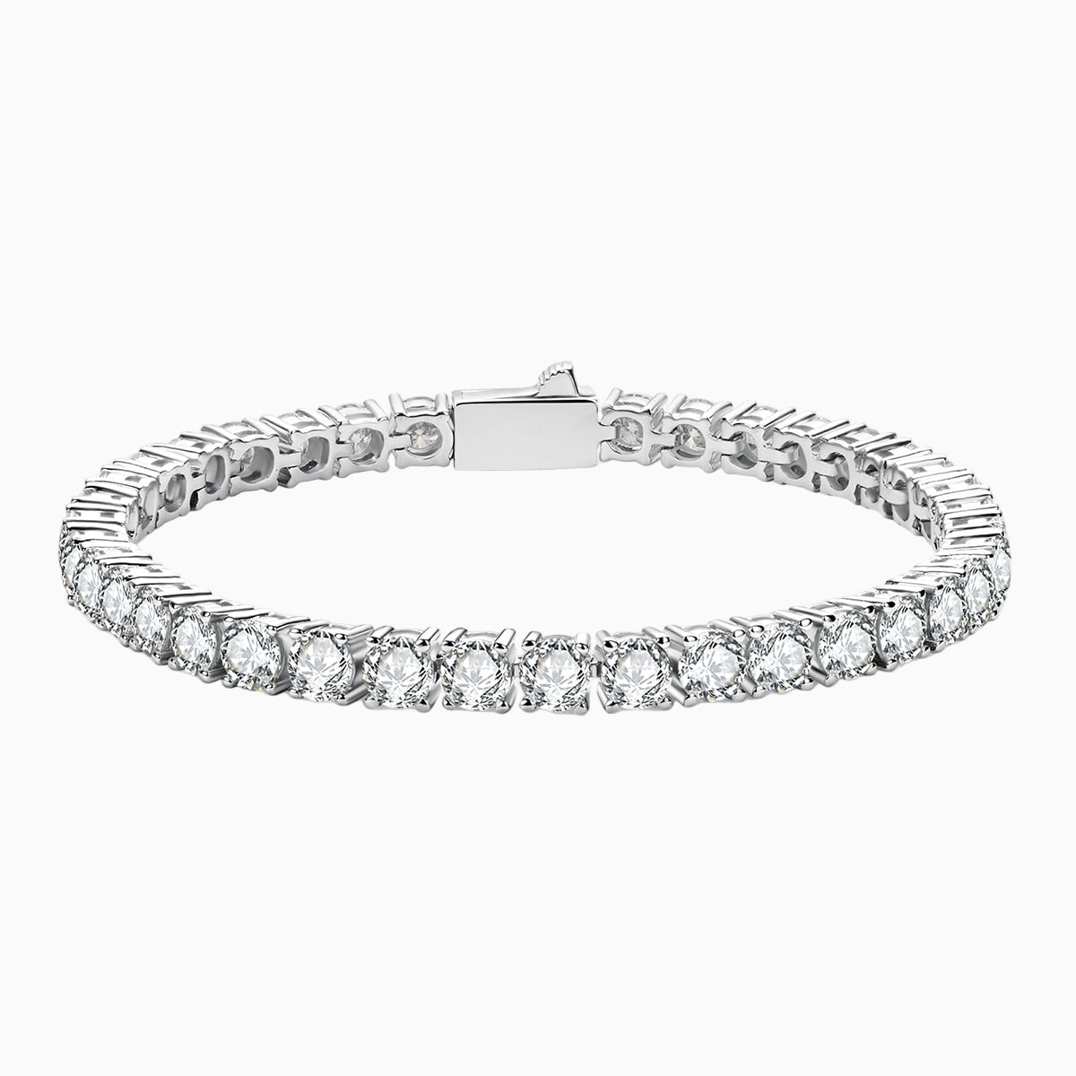 Pulseira Riviera com moissanites de 4mm, brilho sofisticado e design elegante, ideal para todas as ocasiões.