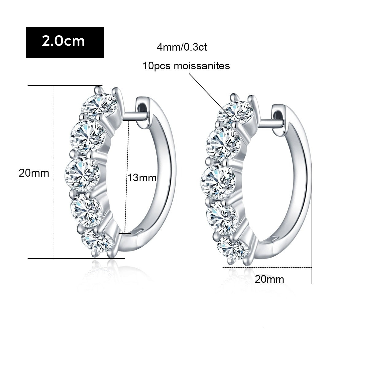 Cercle Clouté Moissanite Earrings