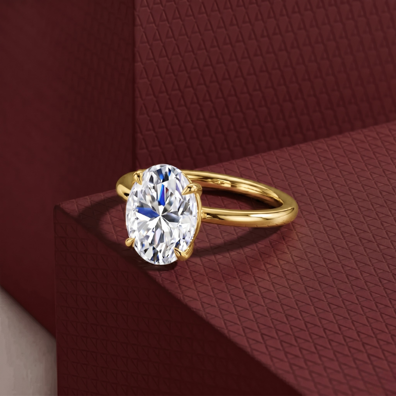 Amour Oval Moissanite Solitaire Ring
