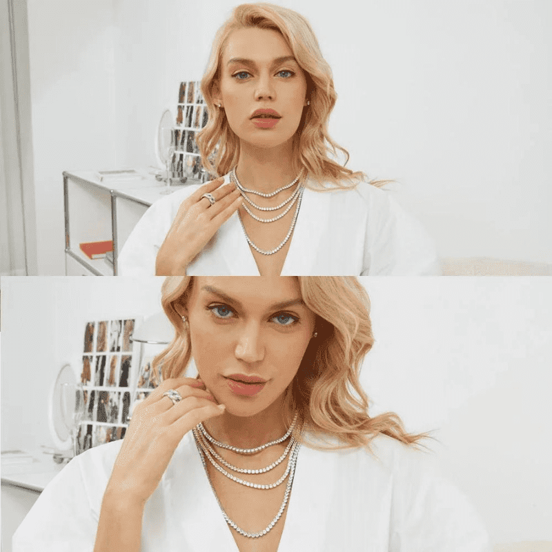 Large Riveira Moissanite Necklace