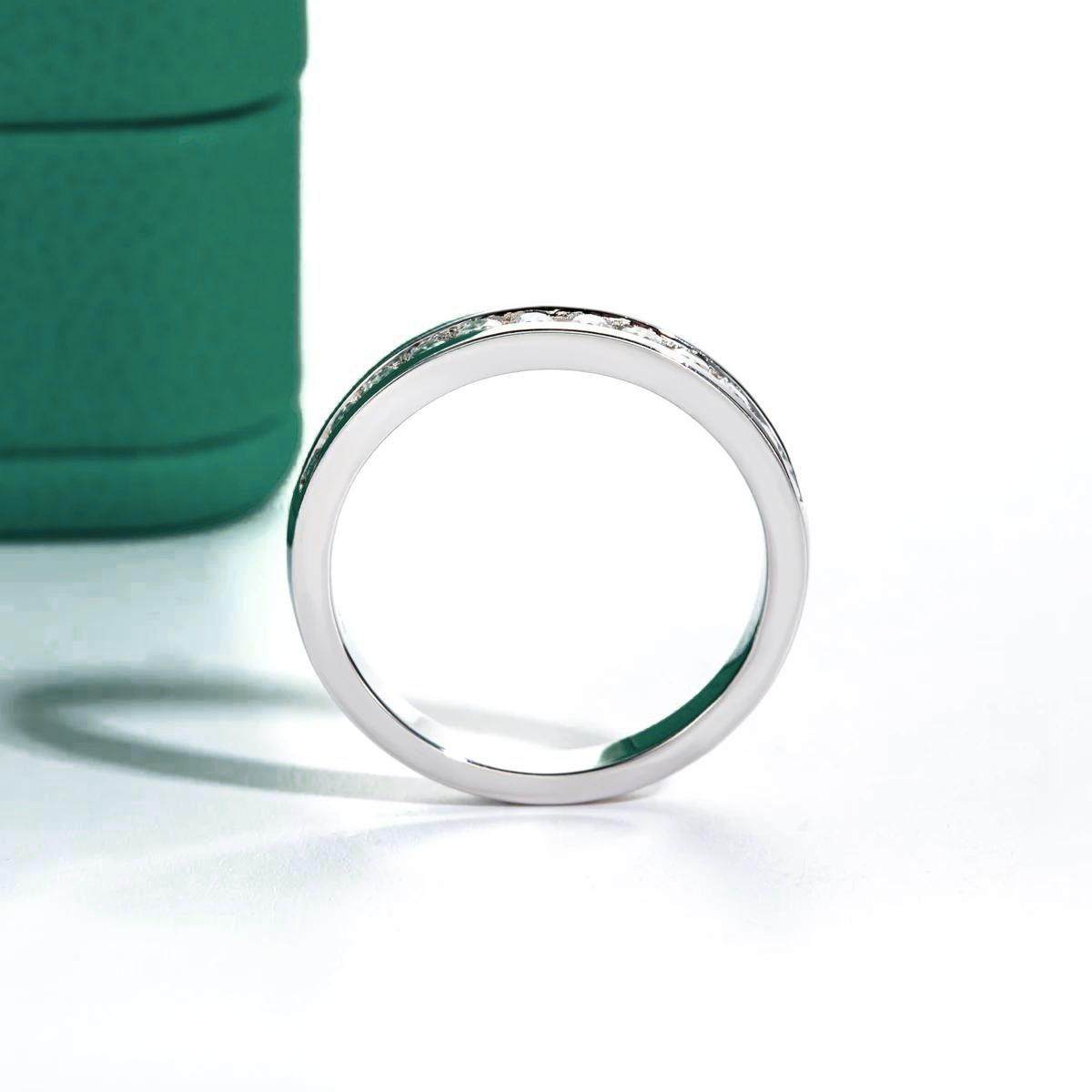 Channel Moissanite Half Ring