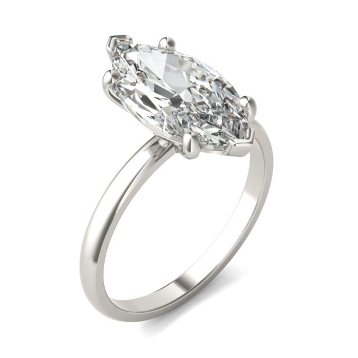 Marquise Moissanite Solitaire Ring 