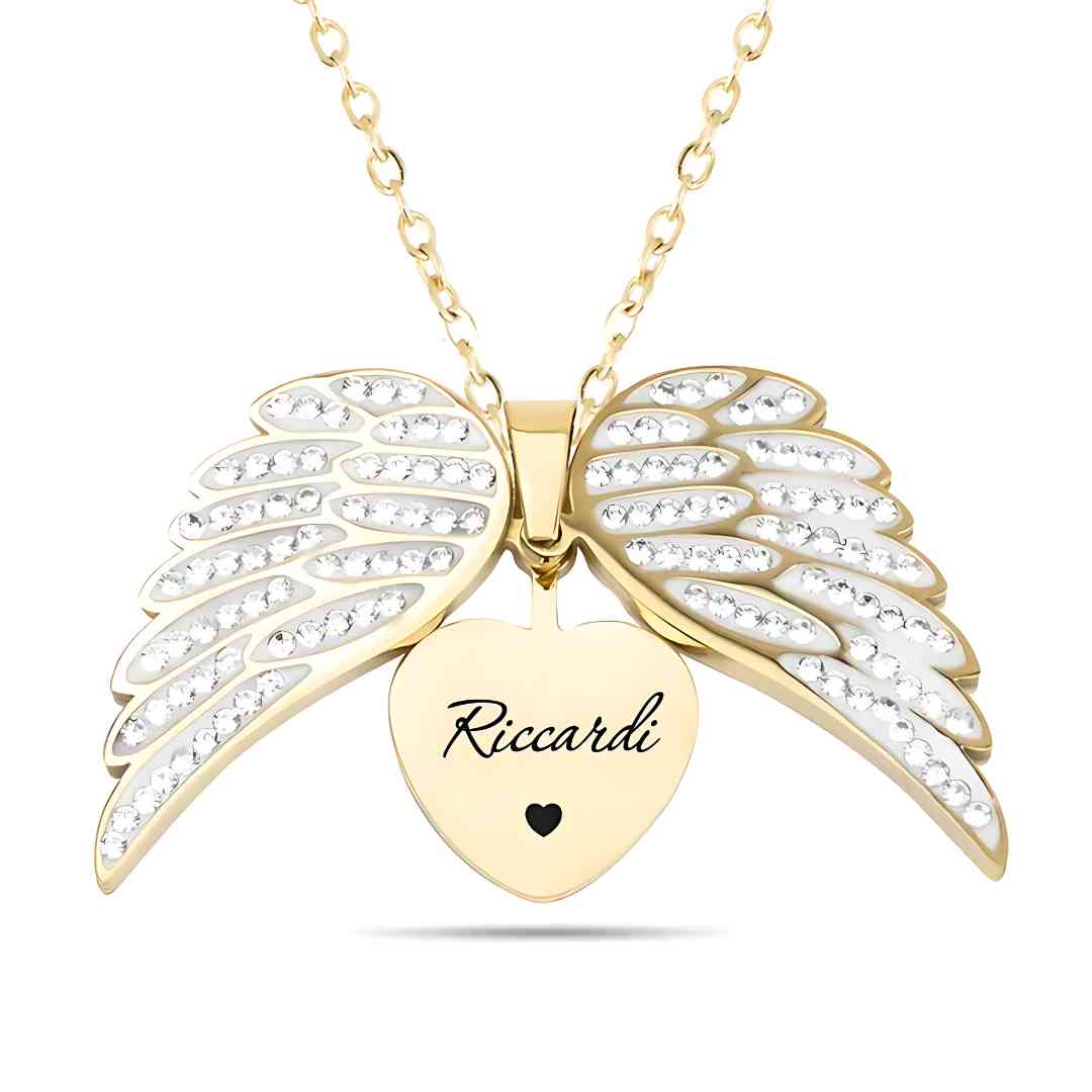 Customizable angel necklace in 925 silver
