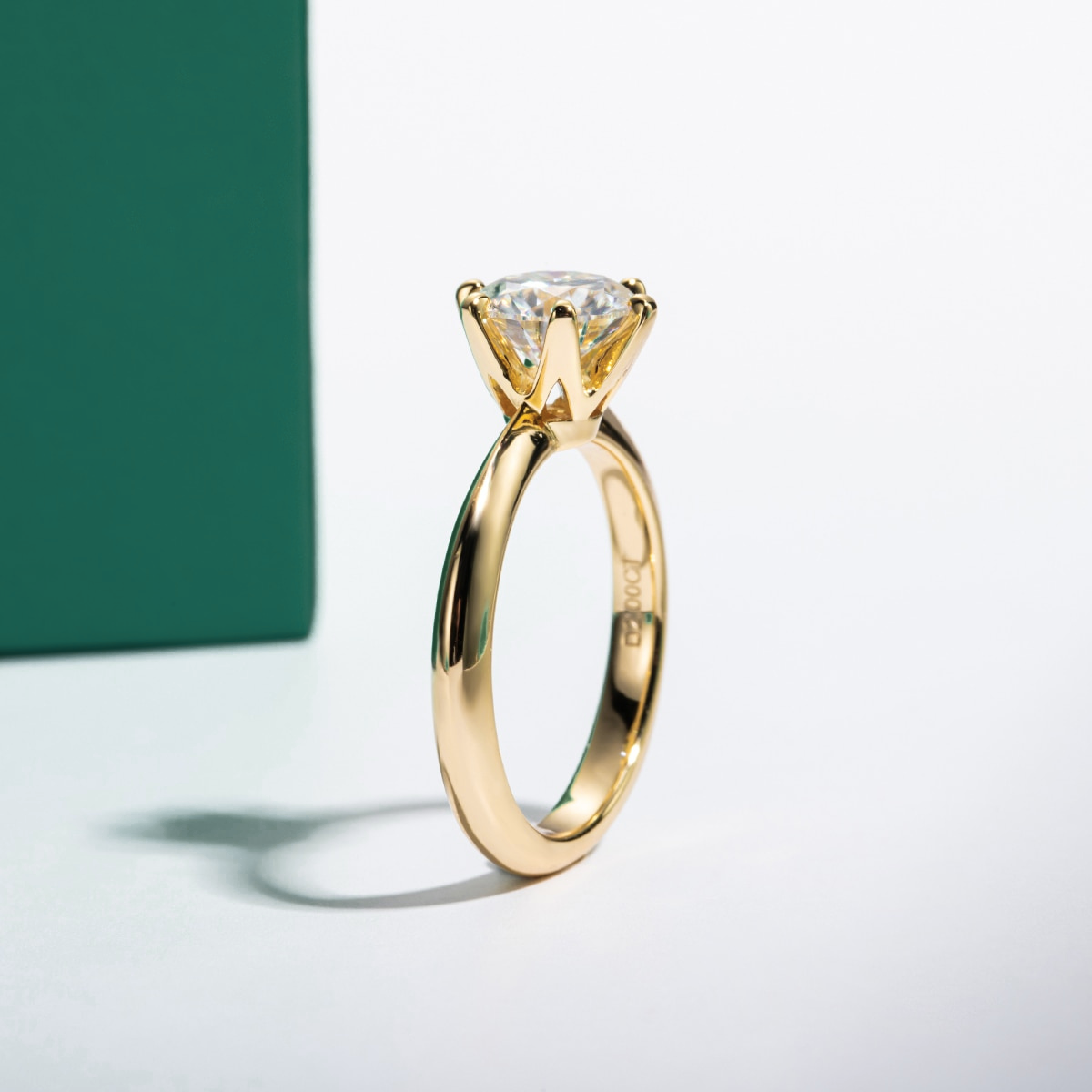 Gold Moissanite Solitaire Ring