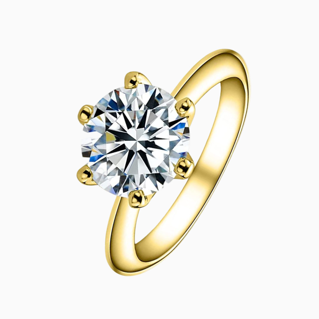 Gold Moissanite Solitaire Ring