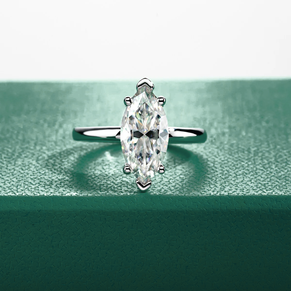 Marquise Moissanite Solitaire Ring 
