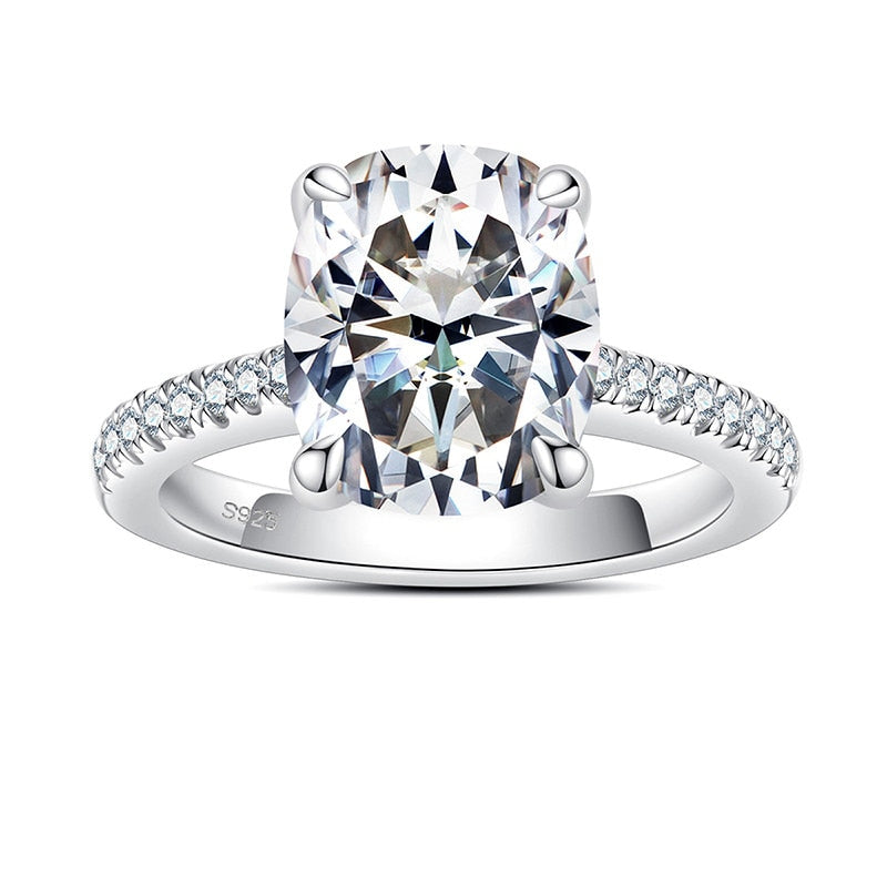 Anillo Promise de moissanita con forma de cojín 