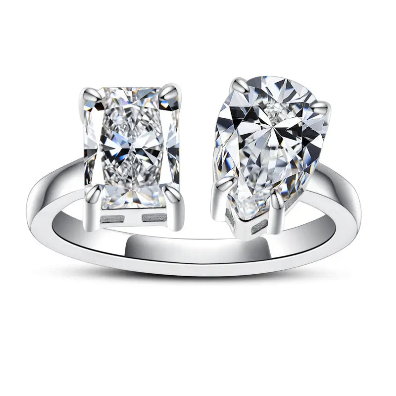 Radiant Pear Moissanite Ring 
