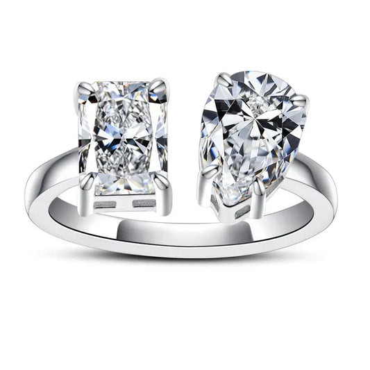 Radiant Pear Moissanite Ring 