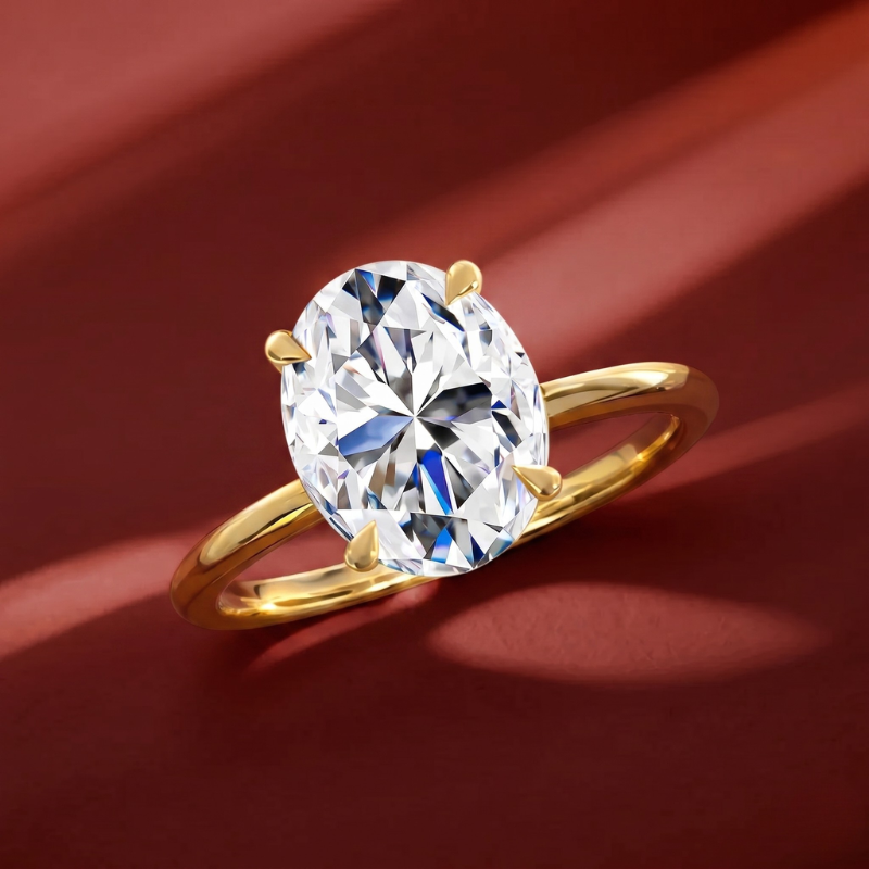 Amour Oval Moissanite Solitaire Ring