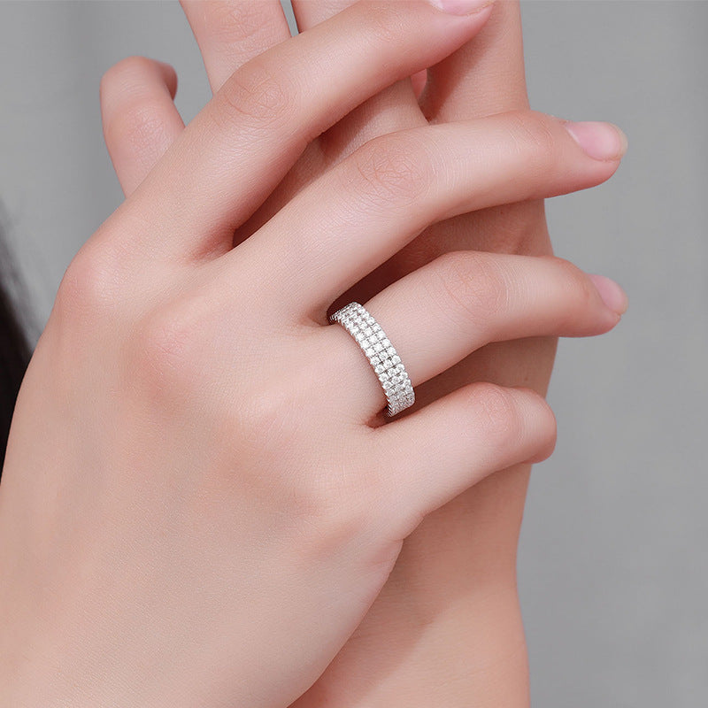 Moissanit -Ring in 925 Silber gesetzt
