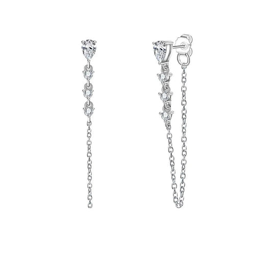 Cascade Pear Moissanite Earring 