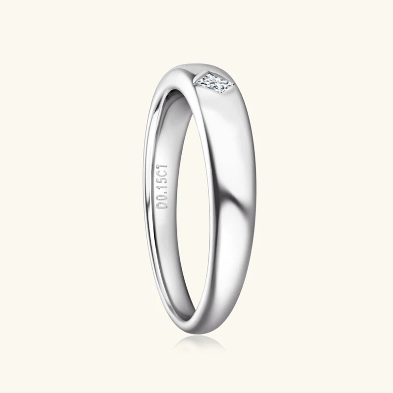 15 Points Princess Moissanite Wedding Ring Silver 14k Gold Plated
