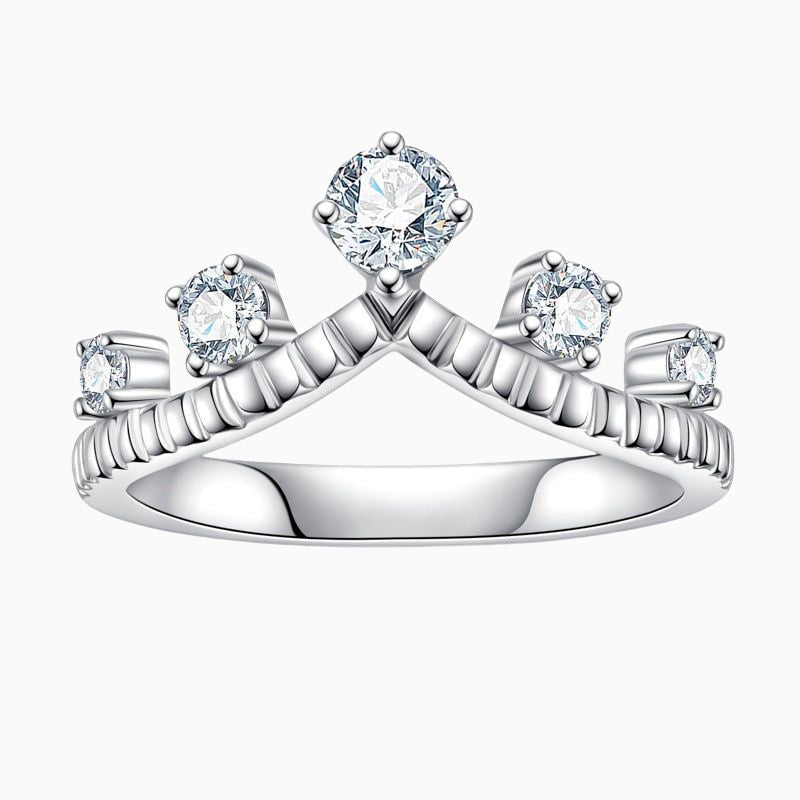 Queen Moissanite Half Wedding Ring