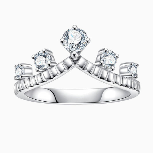 Queen Moissanite Half Wedding Ring