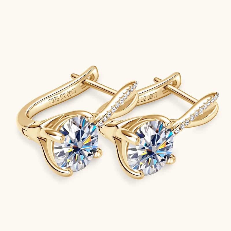 Luxury Infinity Moissanite Earring 18k Gold Plated