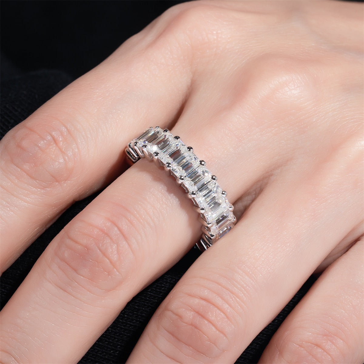 Cubic Moissanite Stones Wedding Ring