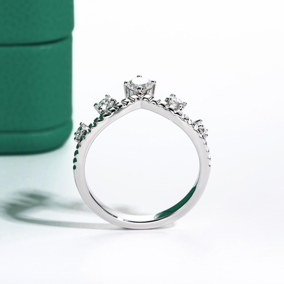 Queen Moissanite Half Wedding Ring