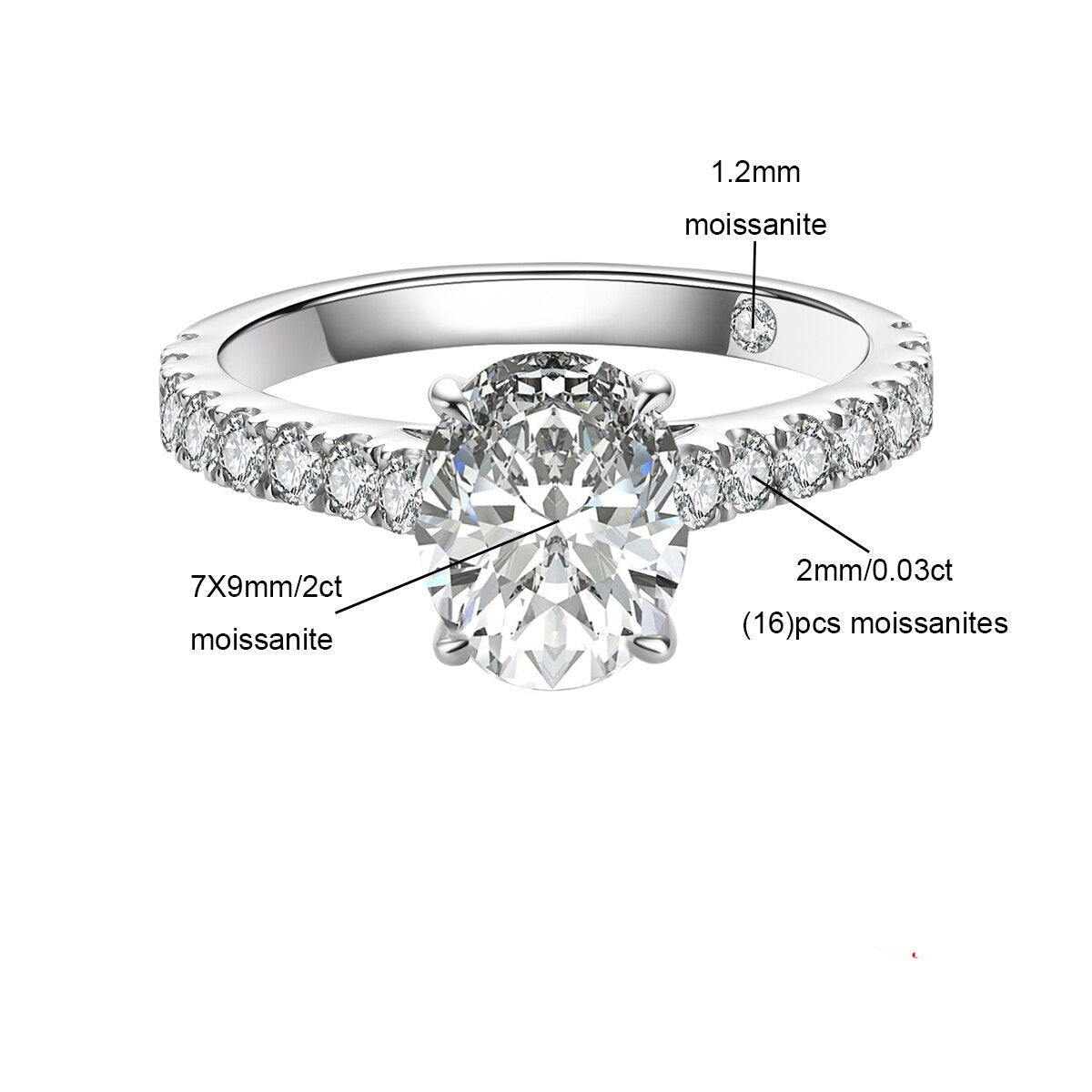 Oval Moissanite Ring 