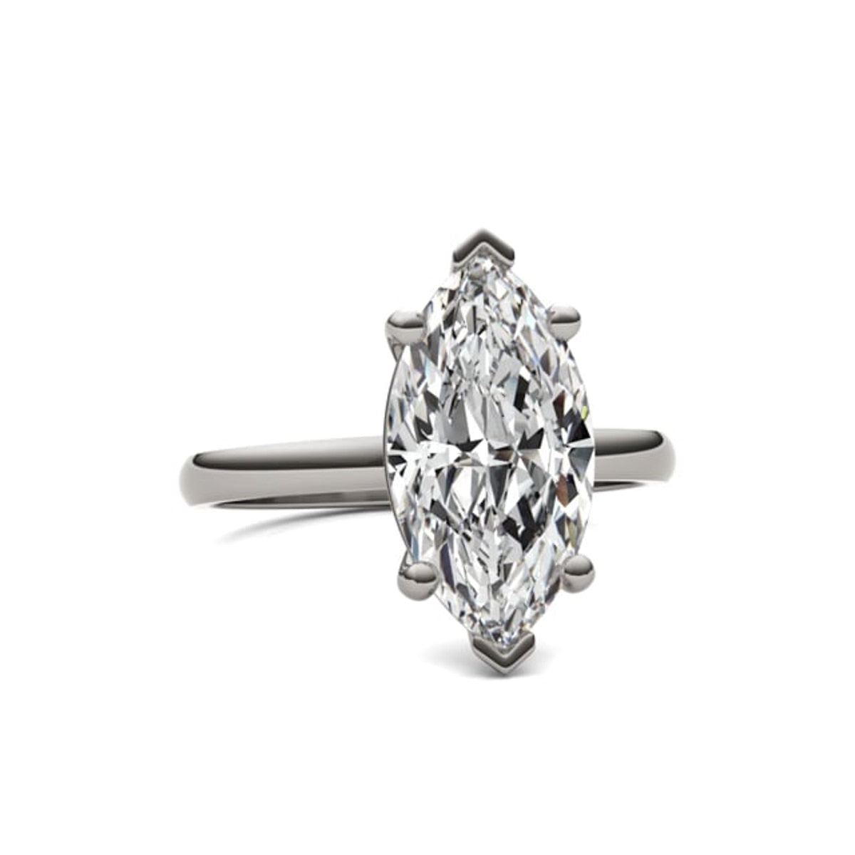 Marquise Moissanite Solitaire Ring 