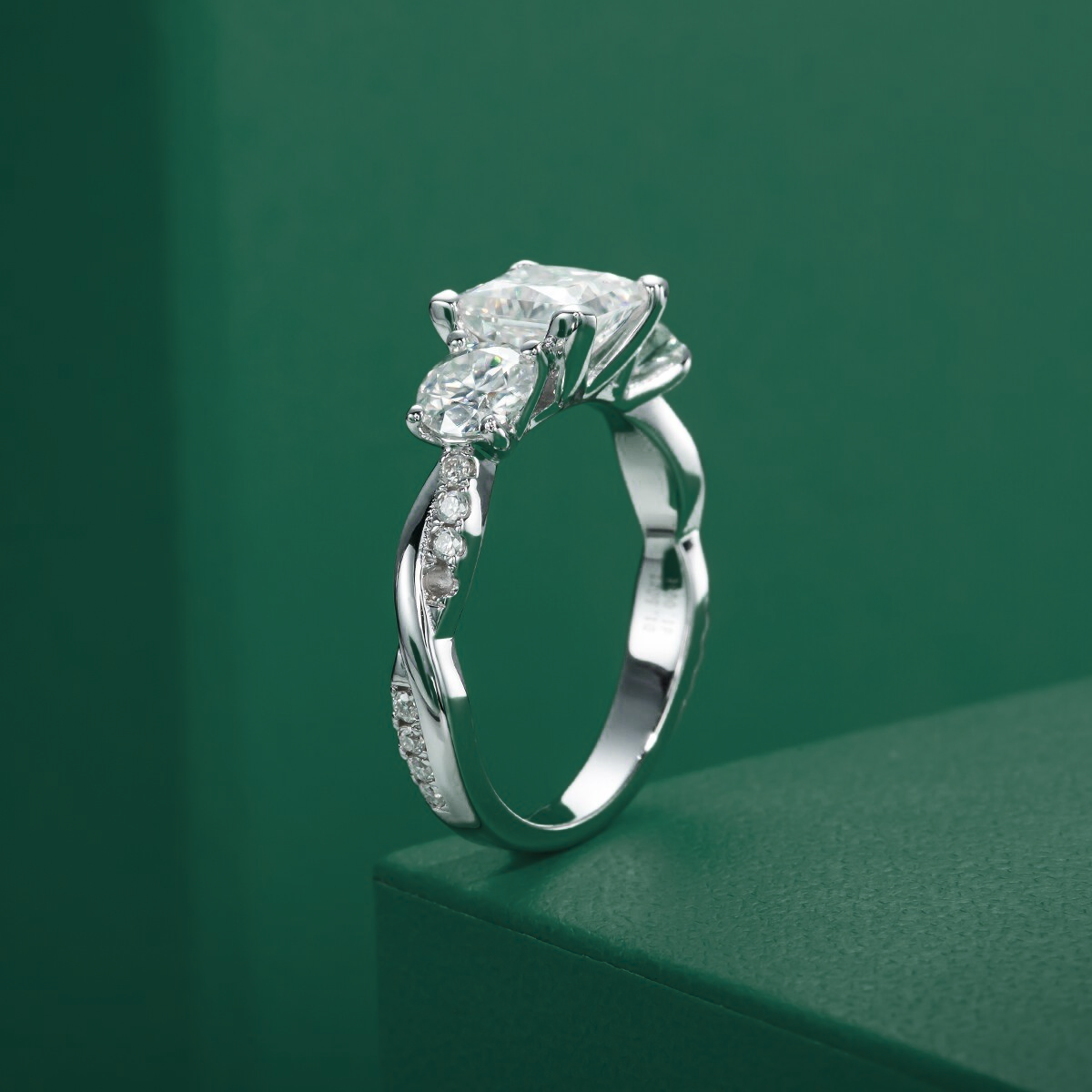 Cross Princess Moissanite Ring